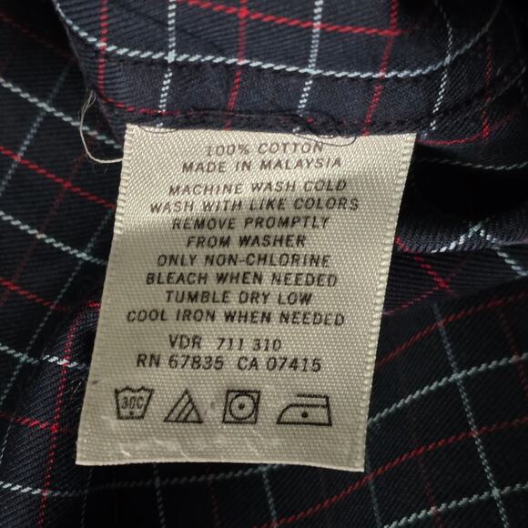 Nautica Slim Fit Non-Iron Button Down Shirt Men’s Large Blue Plaid Long Sleeve - Picture 7 of 7